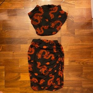 DRAGON SKIRT AND TOP SET